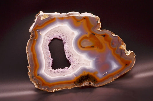 Agate Quartz Amethyst Geode Slab Specimen 14.5" x 10.5" 2.8 lbs