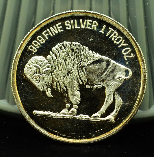 Golden State Mint Jackalope / Buffalo  Art Round -1 Troy Oz .999 Silver