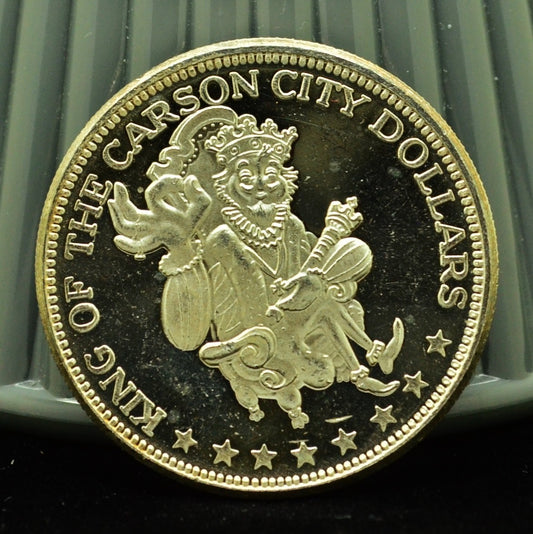 King Of the Carson City Dollar Fat Cat Art Round -1 Troy Oz .999 Silver