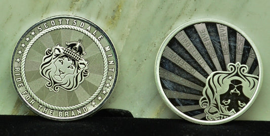 Lot of Two Different Scottsdale Mint One Troy Oz .999 Silver Art Rounds