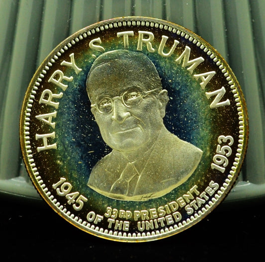 925 Silver Franklin Mint Art Round Presidential Treasury Harry S Truman