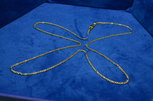 20" 14K Yellow Gold Figaro Chain Necklace  1.5mm 2.3 grams