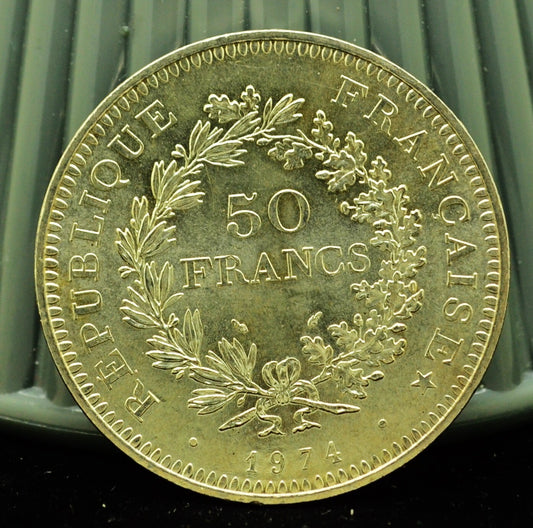 1974 France 50 Francs "Hercules" Uncirculated 90% Silver