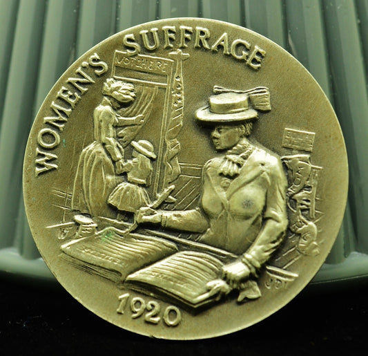 Woman's Suffrage Longines Symphonette Mint High Relief Art Round 92.5% Silver