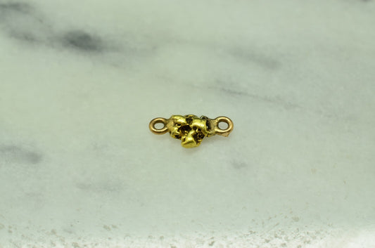 20K Yellow Gold natural gold nugget w/ jump rings 0.7 grams 13.5mm X 6mm X 3mm