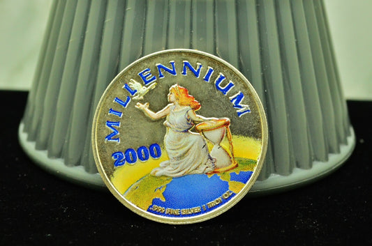 Lot of Four 1 Troy Ounce .999 Silver Colorized Coins 2000 Liberia $20 2004 Eagle