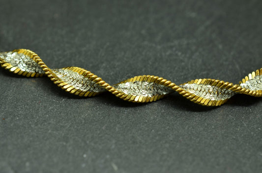 7.5" 925 Sterling Silver Twisted Chain Bracelet 4.3mm 4.9g