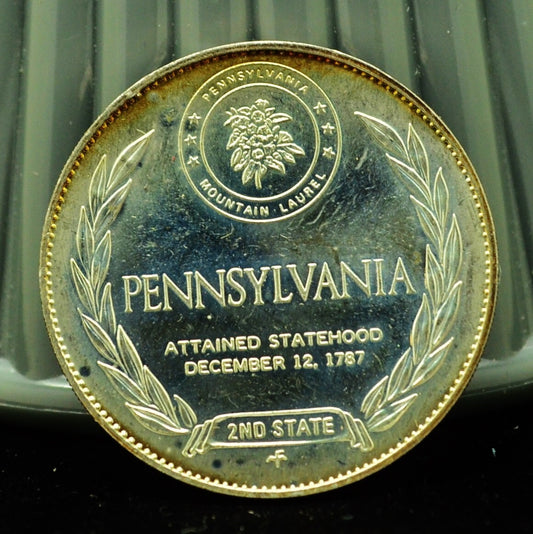 925 Silver Franklin Mint Art Round State of Pennsylvania