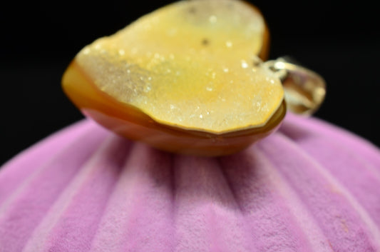 925 Sterling Silver drusy heart pendant charm