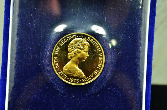 1975 British Virgin Islands $100 Gold Proof OGP