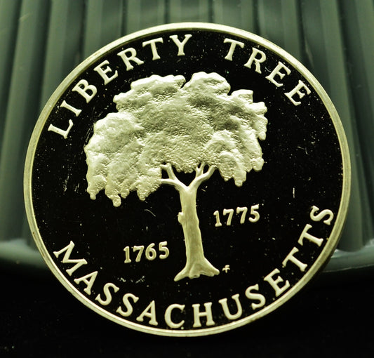 Massachusetts Franklin Mint Art Round 92.5% Silver
