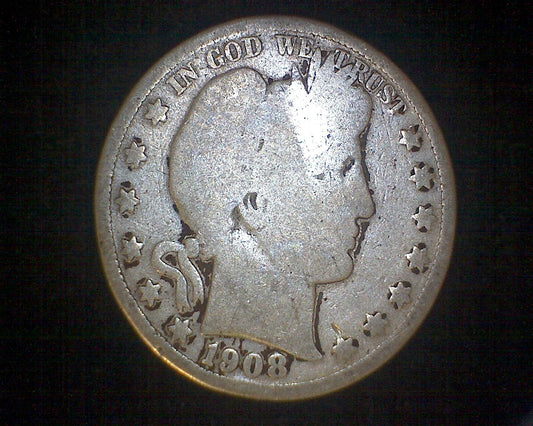 1908-D Barber Silver Half Dollar