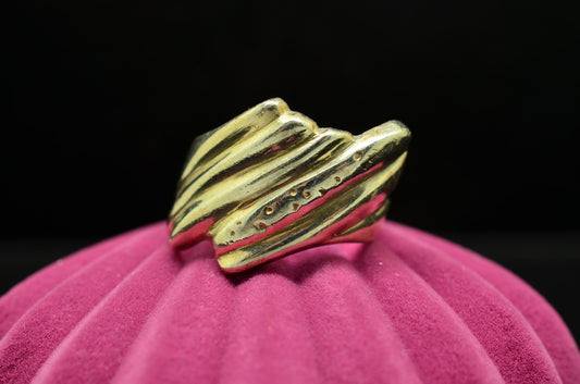 925 Sterling Silver Angular Grooved Ring