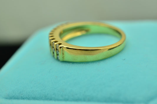 18K Yellow Gold 30 channel set diamond ring band 0.60 tcw size 6.25