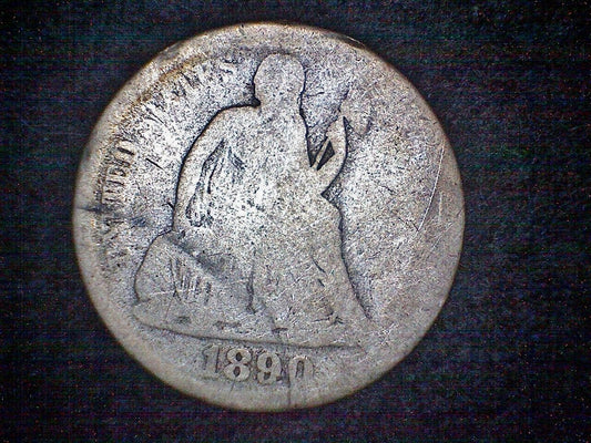 1890 Seated Liberty Silver Dime Good