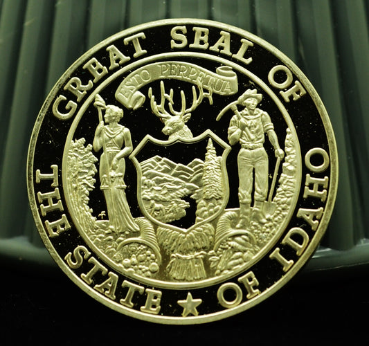 Idaho Water and Nuclear Development Franklin Mint Art Round 92.5% Silver
