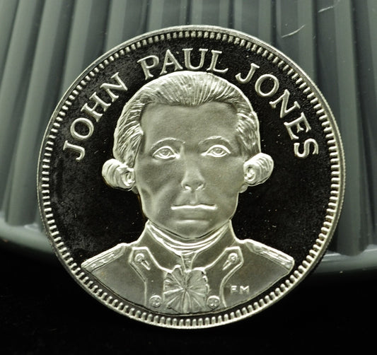 1971 John Paul Jones Valley Forge Franklin Mint Art Round 92.5% Silver