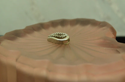 10K White gold open heart w/ diamonds tiny pendant charm 0.20 tcw #D3786