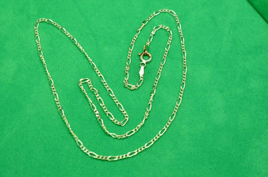 20" Silver Plated Figaro chain necklace  1.0mm
