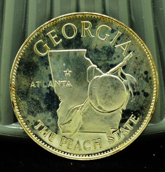 925 Silver Franklin Mint Art Round State of Georgia