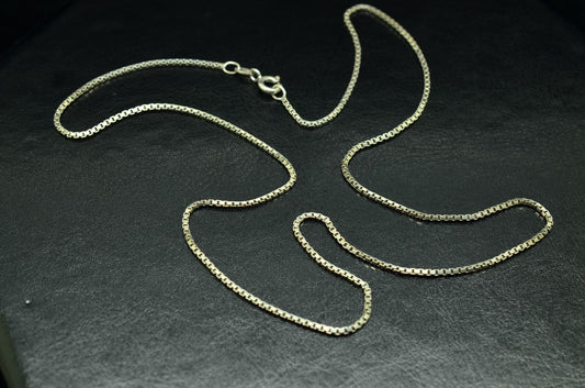 20" Silver Plated box chain necklace  1.4mm
