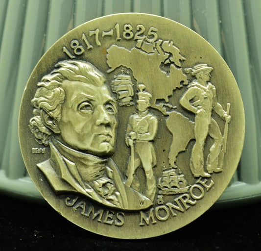 James Monroe Wittnauer Mint High Relief Art Round 92.5% Silver