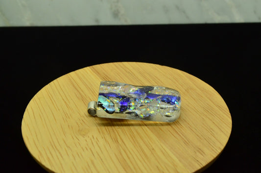 925 Sterling Silver dichroic glass pendant charm