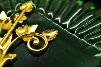 10K Yellow Gold Black Hills Gold Leaves & Grapes Design Pendant Charm -Large