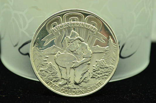 1974 California Lincoln Mint Art Round 92.5% Silver