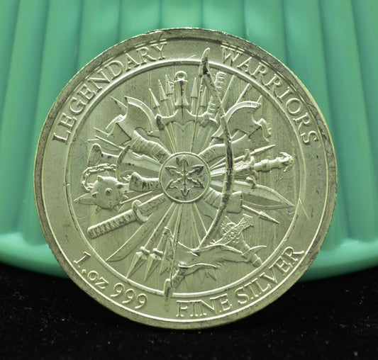 Geronimo Legendary Warriors Art Round 39mm -One Troy Oz .999 Silver