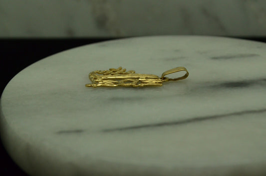 14K Yellow Gold "#1 Mom" pendant charm