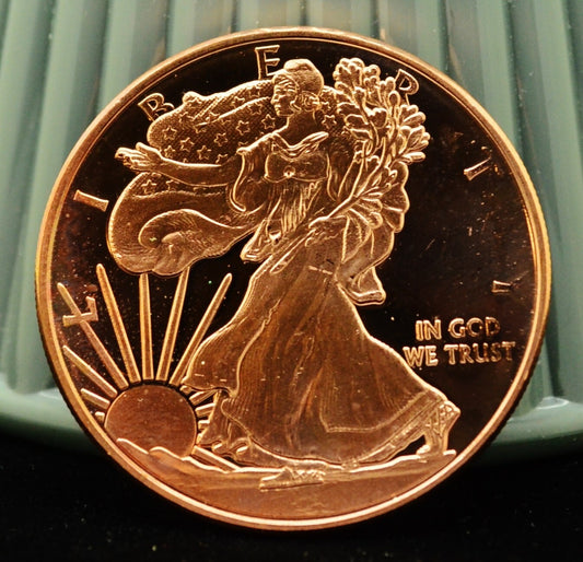 1 oz American Eagle .999 Fine Copper Art Round 39mm 28.7g