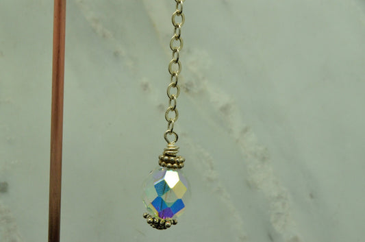 925 Sterling Silver dangling faceted bead shaped glass fishhook earrings