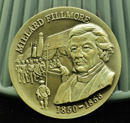 Millard Fillmore Wittnauer Mint High Relief Art Round 92.5% Silver
