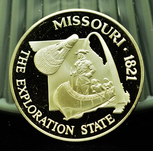 925 Silver Franklin Mint Art Round State of Missouri
