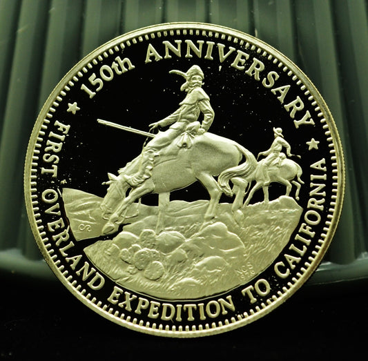 1977 Jedediah Strong Smith Franklin Mint Art Round 92.5% Silver