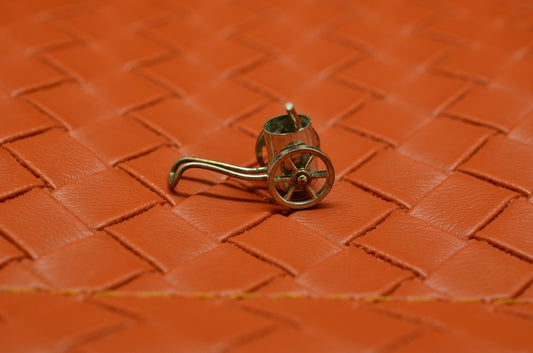 925 Sterling silver street sweeper cart broom bin pendant charm