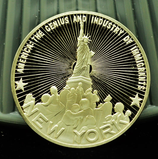 925 Silver Franklin Mint Art Round State of New York