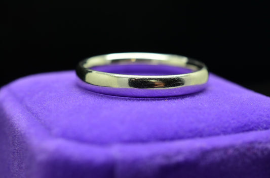 14K White Gold Hollow Lightweight Comfort Fit Ring 3.8mm Band Size 11.75