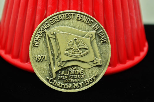 1971 Greatest Bands In Dixie New Orleans Mardi Gras Art Round .999 Silver