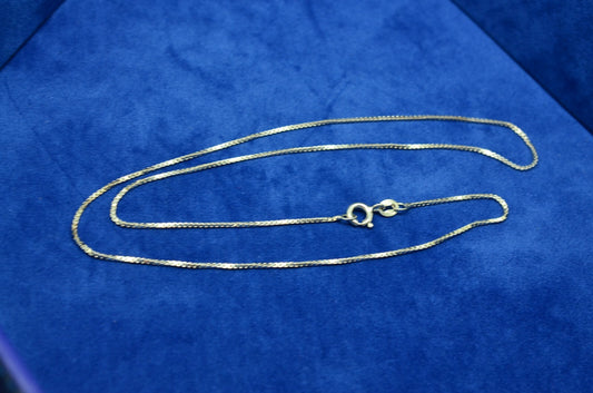 18" Silver Plated box chain necklace  1.0mm