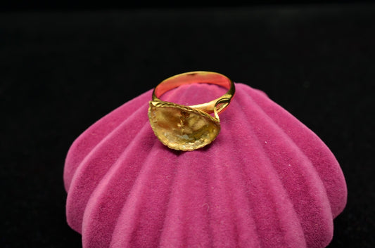 18K Yellow Gold Semi Mount Ring Band w/ Setting For A Pearl Size 6.25