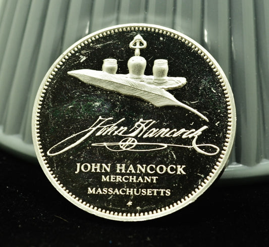 1970 John Hancock Franklin Mint Art Round 92.5% Silver