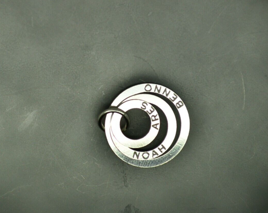 925 Sterling Silver three circles of love pendant charm ARES NOAH BENNO