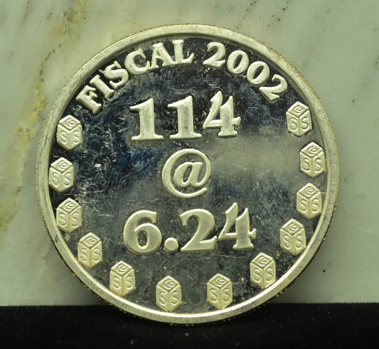 2002 Sysco Food Service Of Idaho 114 @ 6.24 Art Round 92.5% Silver