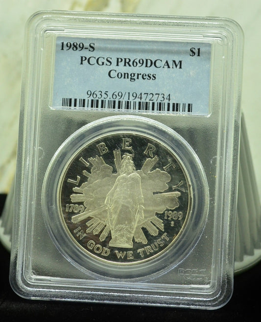 1989-S Congress Commemorative Silver Dollar  PCGS PR69 DCAM