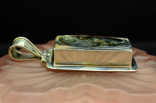 925 Sterling Silver Abalone shell pendant charm