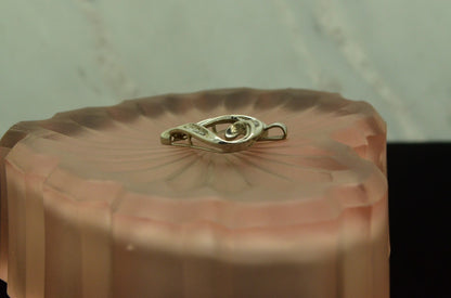 10K White Gold open heart pendant charm with diamonds 0.30 tcw