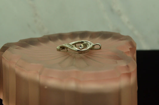 10K White Gold open heart pendant charm with diamonds 0.30 tcw