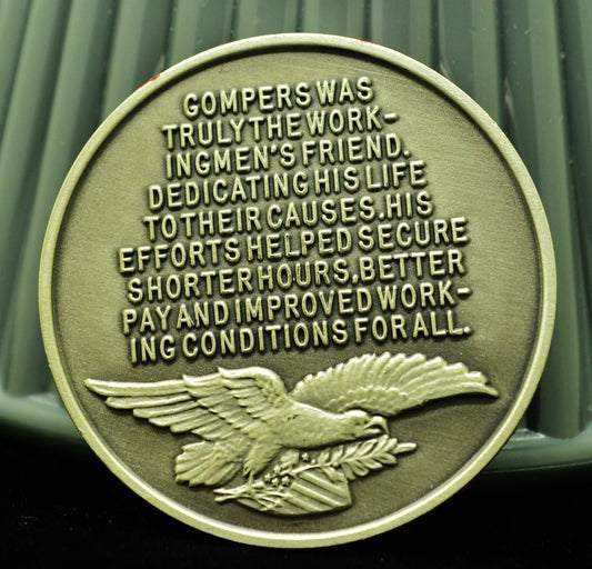 S. Gompers A.F.L. Longines Symphonette Mint High Relief Art Round 92.5% Silver